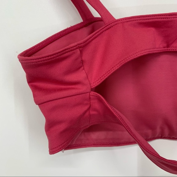 Free People Movement Rosey Pink Bandeau Popover Sports Bra With Cutout Back New - Picture 8 of 16